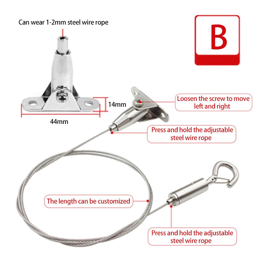 4 Stück 1,5 mm Drahtseil-Federhaken, verstellbar, zum Aufhängen von Wäscheleinen, festes Geländerschloss, Hebecode, geeignet für Lichtpaneele