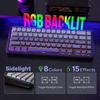 EPOMAKER x AULA F65 65% Wireless Mechanical Keyboard – Hot-Swappable, Gasket Mount, RGB Backlight, Bluetooth/2.4GHz/USB-C, Pre-Lubed Linear