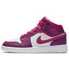 Jordan Air Jordan 1 Mid top Basketball Shoes White Purple Unisex 555112-661