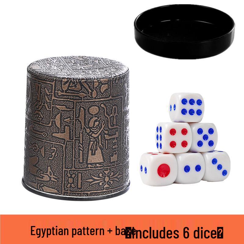 Flockad Ljudabsorberande Läder Tärningskopp Set med 6 Tärningar