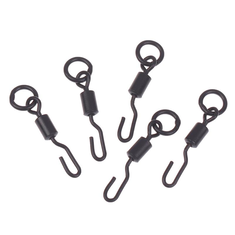 10/20Pcs Carp Fishing Swivels Snaps With Solid Ring Quick Change Fishing Hook Swivels Accessories For Carp Rig Micro Swivel Hook