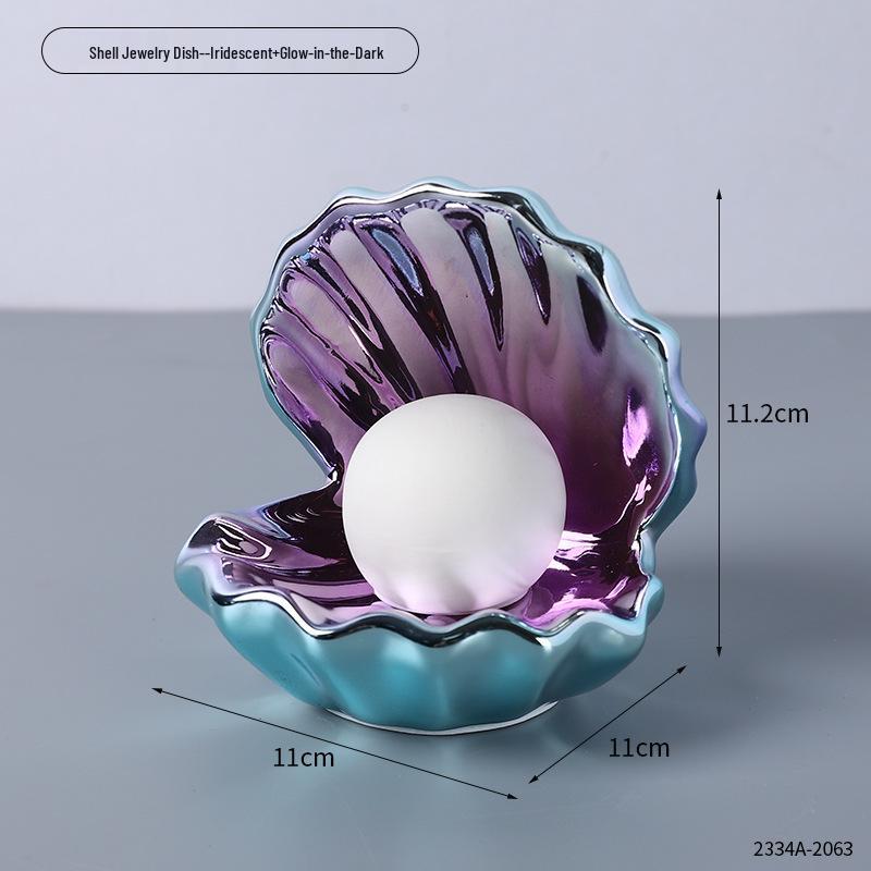 Luminous Shell Night Light & Jewelry Tray: Bedside Lamp and Ornament