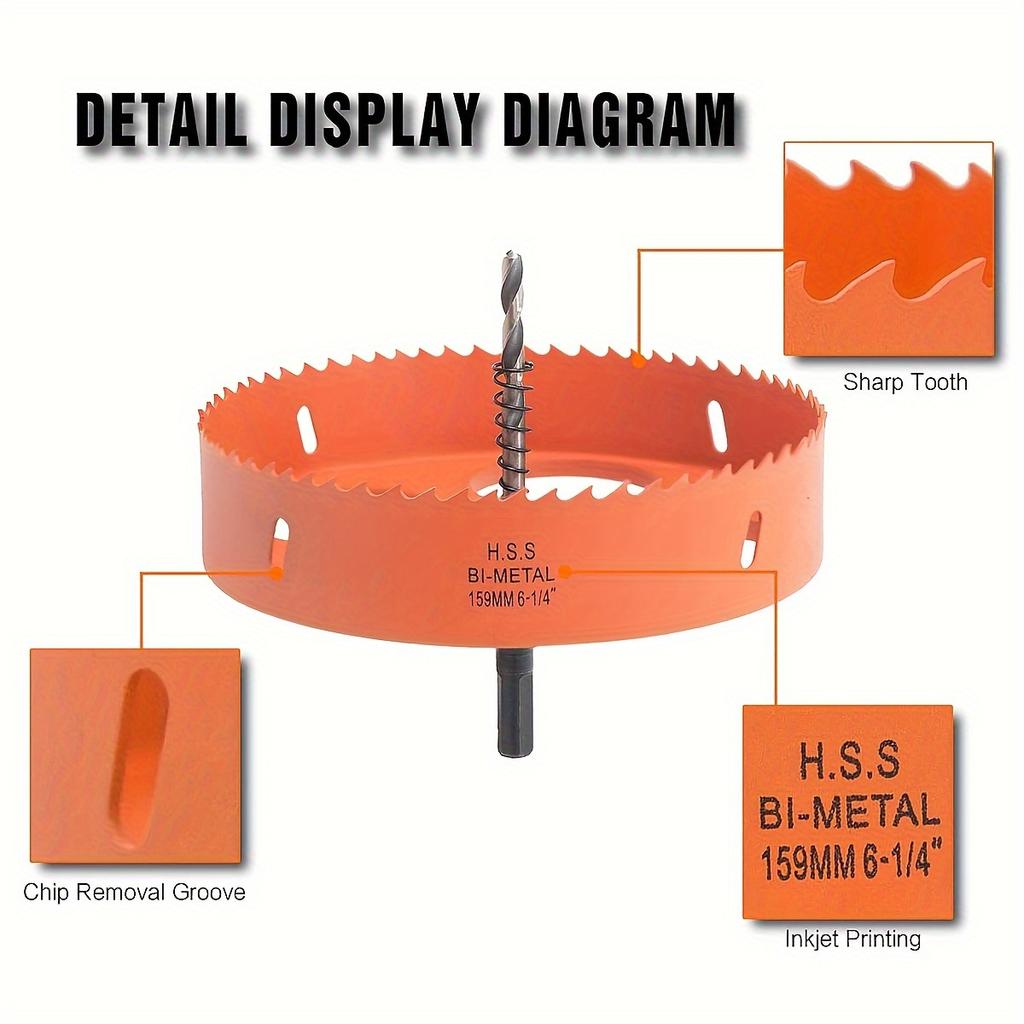 6inch Hole Saw Dust Bowl for Recessed Lighting, 6 Inch Hole Saw Dust Catcher with Bi-Metal Wood Metal Drywall Hole Saw Cutter