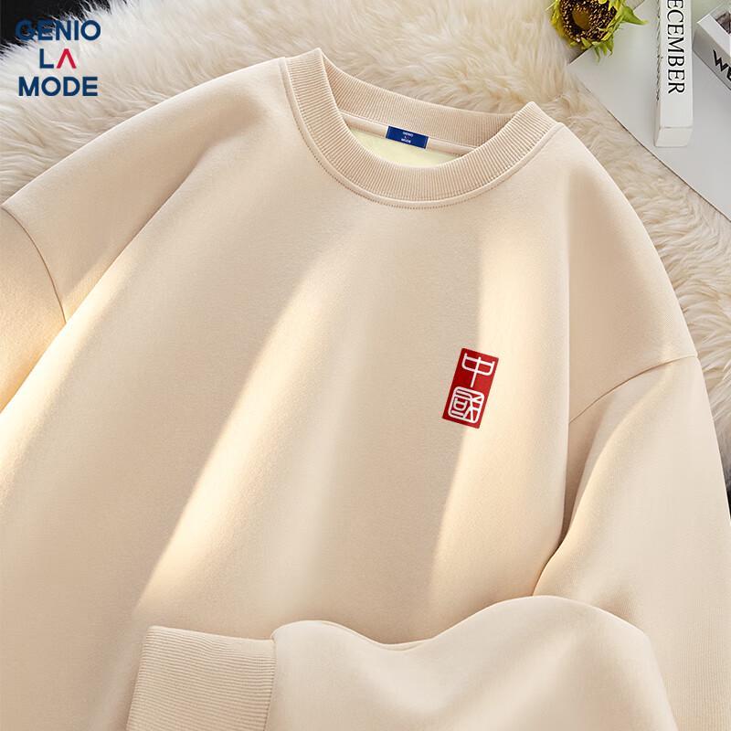 

GENIOLAMODE Men s Fleece-Lined Round Neck Sweatshirt 2XL