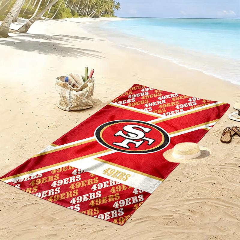Telo da Spiaggia Stampa San Francisco 49ers, Grande Morbido Asciugatura Rapida per Spiaggia Campeggio Nuoto