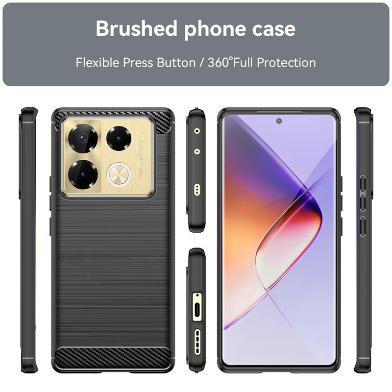 Pro kryt Infinix Note 40 Pro Pouzdro Pro Infinix Note 40 Pro 5G zadní silikonové karbonové pouzdro pro Infinix Note 40 Pro 5G pouzdro