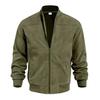 Men's Suede Zip Jacket - Casual Retro Long Sleeve Cardigan Coat