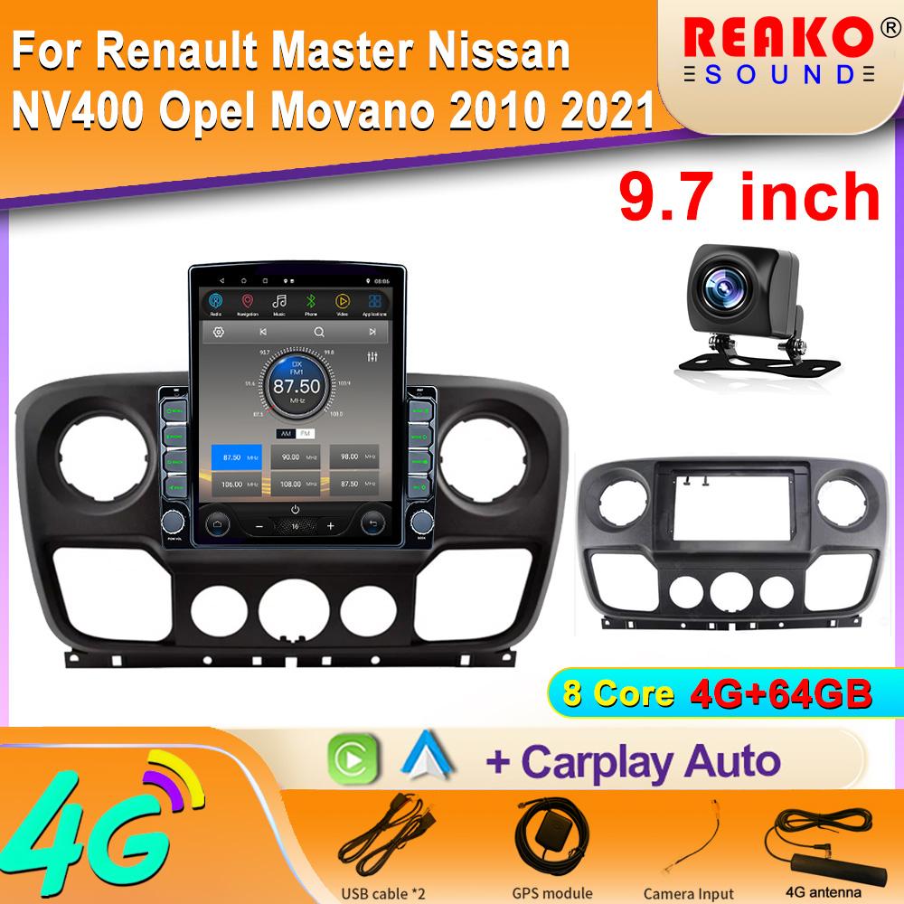 9.7" Vertical Screen Car Radio For Renault Master Nissan NV400 Opel Movano 2010 2021 GPS Navigation Multimedia Player Carplay