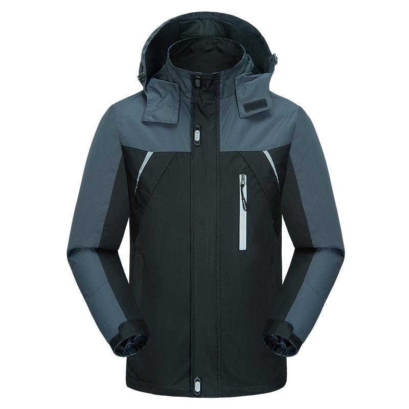 Verdickende Herbstjacken Herren Mäntel Freizeit Kapuzen Herren Windjacke Winddicht Wasserdicht Herren Plüsch Stil Jacken 5XL