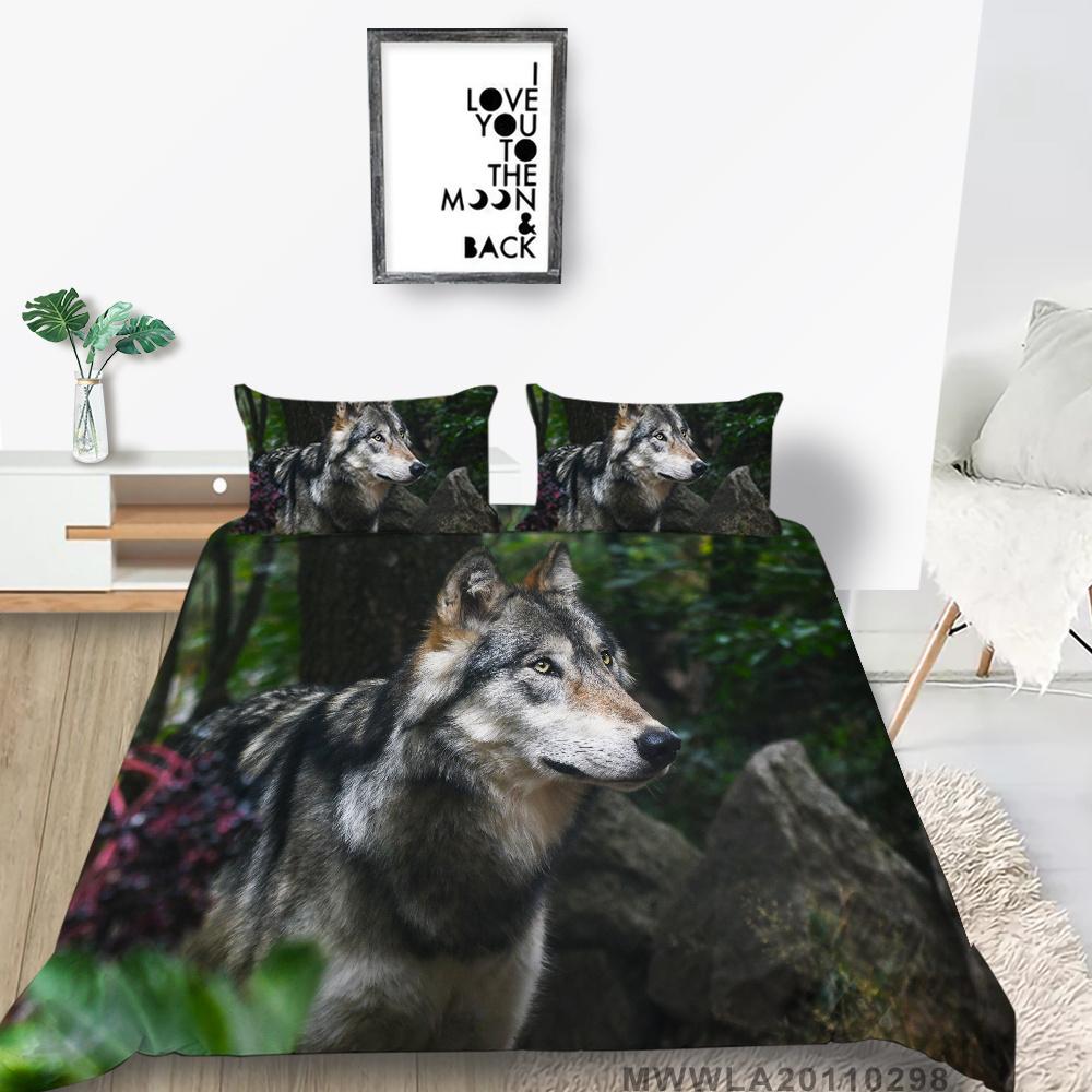 2023 neue stil Home Textilien Wolf Drucken Hause Bett Kleidung Kühlen Bettbezug-set Mann Junge Einzel Bett Set Highend mikrofaser Bett Abdeckung