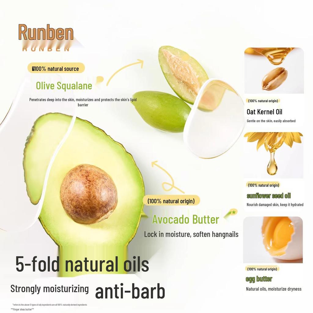 Runben Children's Cuticle Cream: Moisturizing, Nourishing Balm with Bitter Melon, Anti-Bite Formula for Hangnails.