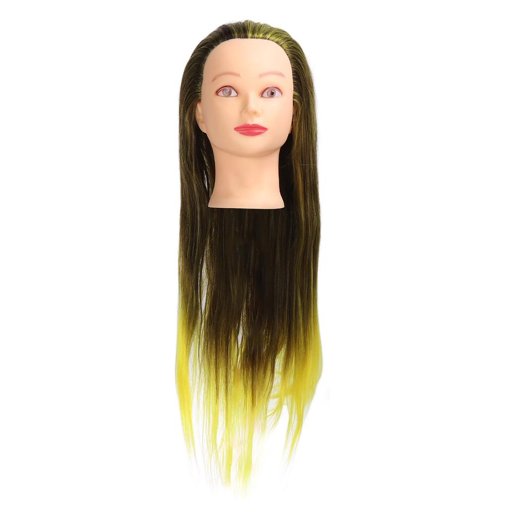 Gradient Wig Hair Mannequin Head Hairdressing Styling Training Braiding Doll Head with Hair Pin