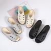 Summer Soft Leather Mother Sandals and Slippers, One-step Mid-heel, Outer Wear, Ladies Slippers, Thick-soled Slope-heeled Beach Slippers