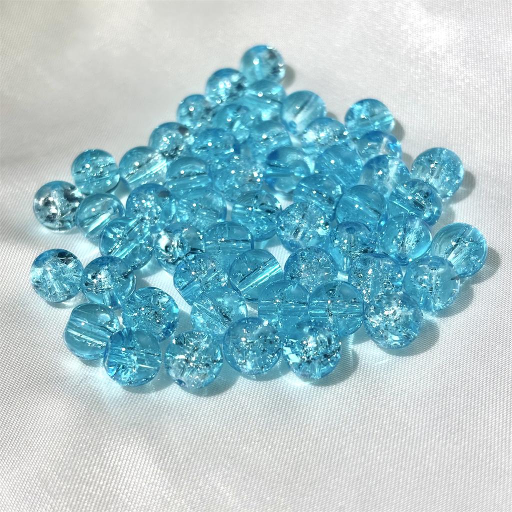50pcs 8mm Glass Crack Imitation Jade Color Series Round Beads DIY Handmade Necklace Bracelet Loose Beads Jewelry Accessories