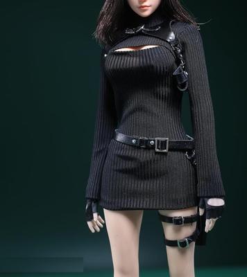 Toy Hobby Scale Action Figure Beautiful Sexy Woman Office Lady OL Suitable for TBLeague Body Long Sleeve High Neck One Piece Skirt and Handgun Holster