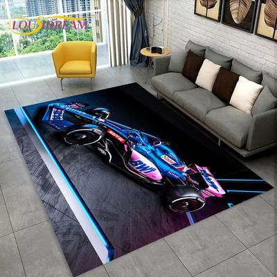 Racing Vehicle Car Racer Cartoon Carpet Rug for Home Living Room Bedroom Sofa Doormat Decor,kid Play Area Rug Non-slip Floor Mat