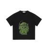 Black T Shirt with Green Cat Stormtrooper Graphic Print for Casual Wear