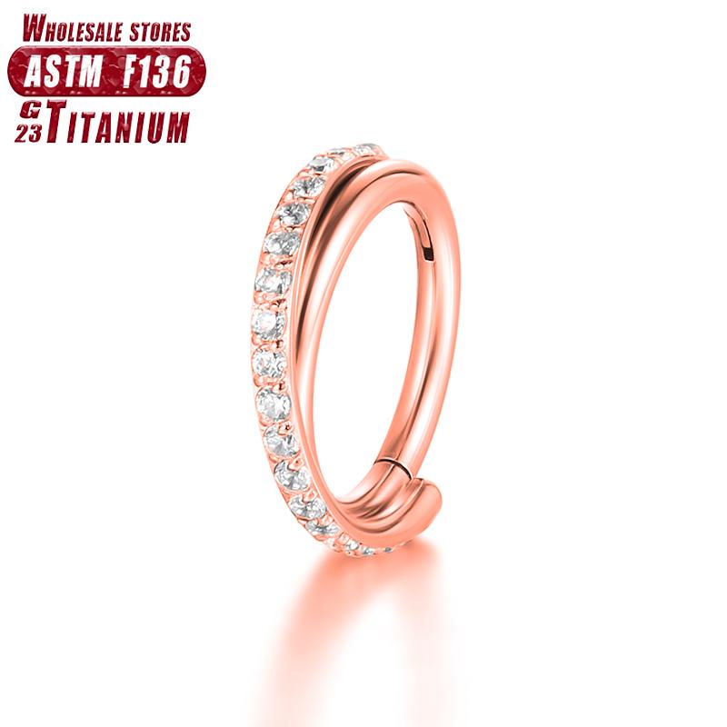 F136 Titan Piercing ZC Nasenringe Damen Scharnier Segment Septum Clicker Daith Ohrringe Creolen Knorpel Tragus Piercing Schmuck