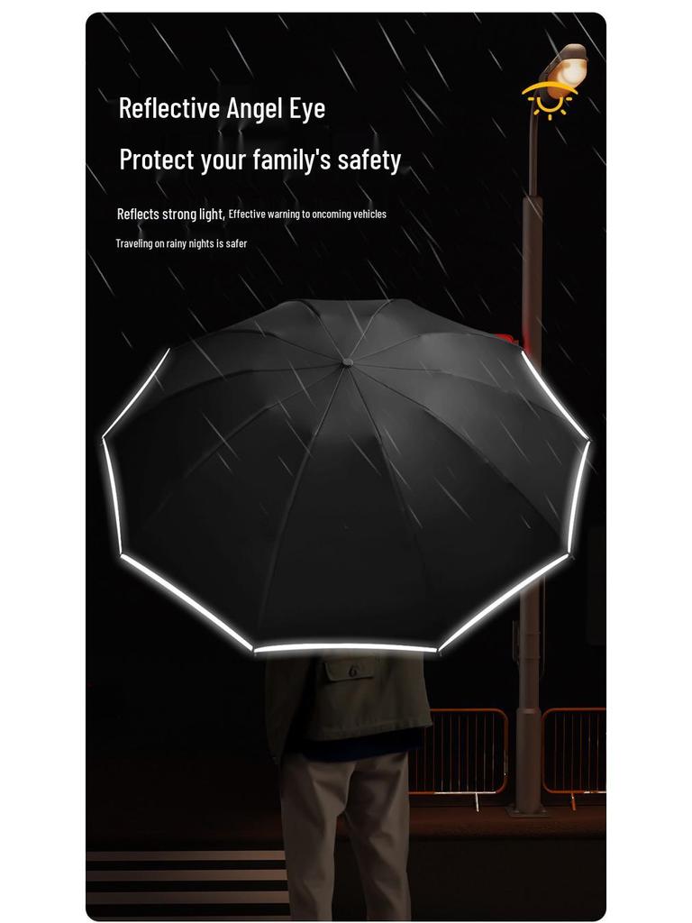 Schlaufen-Schnalle Automatischer Umkehrschirm - Winddicht, Reflektierend, Faltbarer Regenschirm für Männer und Frauen
