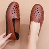 Sandals Summer Breathable Fashion Hollow Leather Shoes Non-slip In the Flat Bottom In the Elderly Women's Shoes Hole Shoes