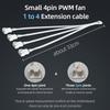 Teucer 12V/4Pin PWM Black/White Adapter Cable 1 to 1/2/3/4 Computer CPU Cooler Fan Splitter PC Chassis Fan Extension Power Cable