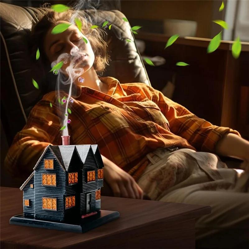 Abjy-Ms Witch House Incense Burner Massachusetts Witch House For Halloween Christmas Vacation Ornament Incense Burner
