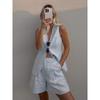 V-neck Sleeveless Vest Shorts Set V-neck Sleeveless Vest Leisure Shorts Set