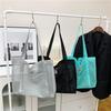 2025 One-Shoulder Transparent Mesh Tote Bag - Large Capacity Beach/Shopping Bag