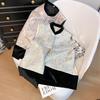 Velvet Splicing Vest Women's 2025 Vintage Crew Neck Sleeveless Button Top