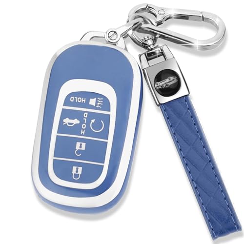 Honda Schlüsselanhänger, weiche TPU Schutzhülle für Schlüsselanhänger mit Honda Accord, Civic, Pilot Smart-Fernbedienungsschlüssel.