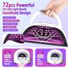 LED Nagellampe 72 LEDs Nageltrockner mit 4 Timereinstellungen Professionelle UV-Lichtkabine für Nagellack Manikürelampe Nagelstudio