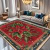 Christmas Gingerbread Wreath Area Rug Pastel Pink Snowflake Bow Carpet for Apartment Living Space Decoration