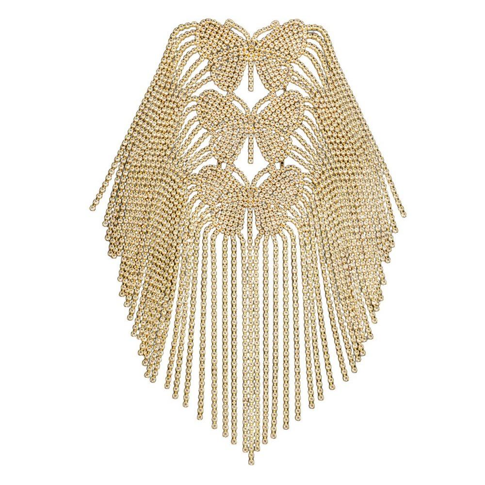 Fringe Shoulder Epaulets Sparkly AB Crystal Shoulder Ornament Rhinestone Epaulets Fashion Shoot