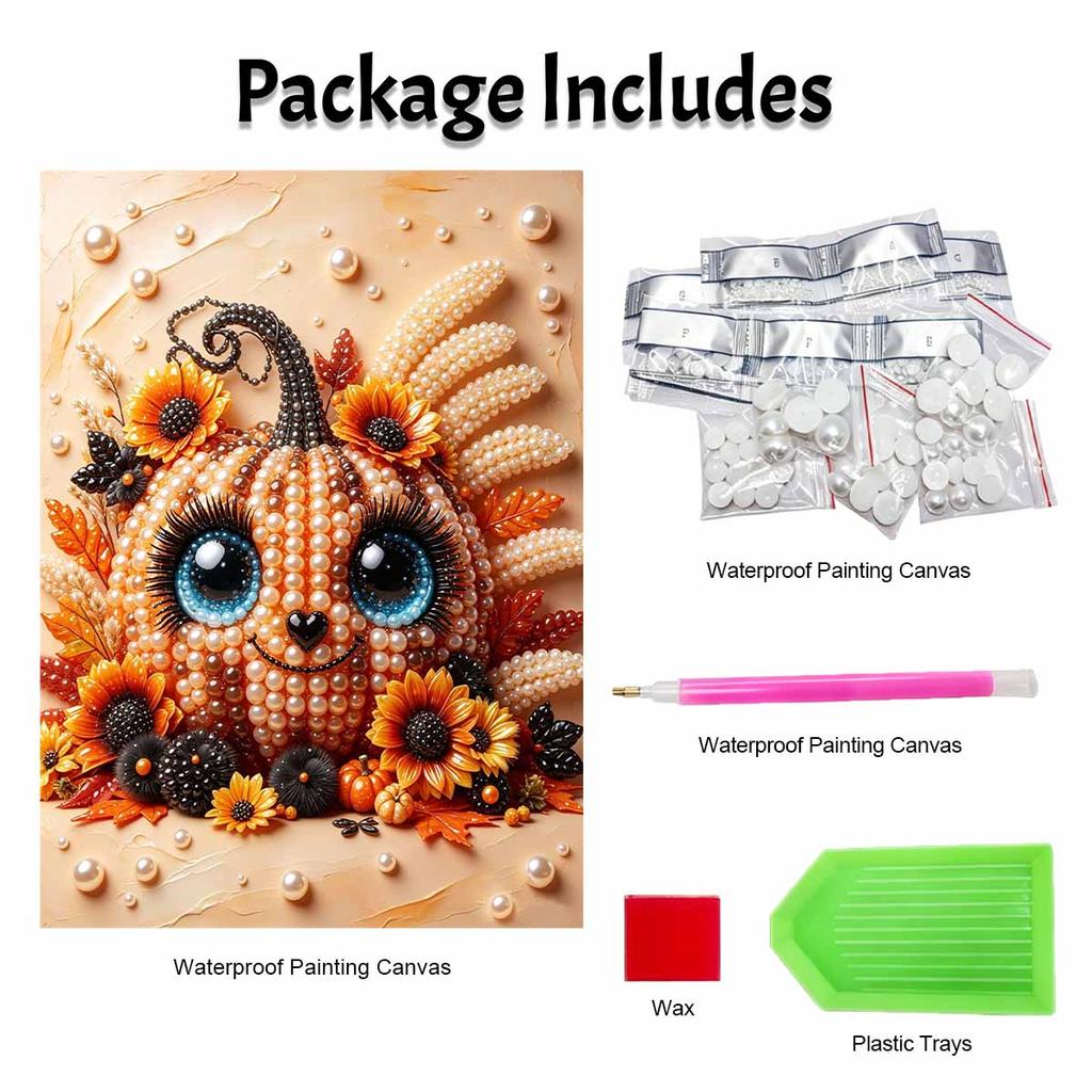 Halloween Pearl Painting Kit Pumpkin Sunflower Fall Harvest Handmade DIY Home Decoration Painting