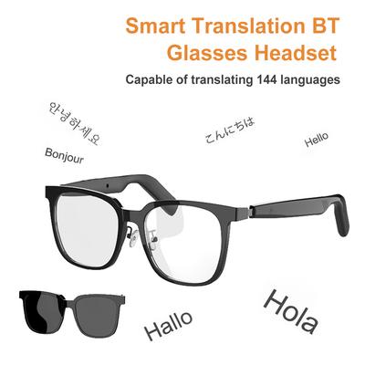 Intelligent Translator Glasses 144 Languages Portable Music Play Glasses Rechargeable Wireless Sports Sun Glasses for Men Women