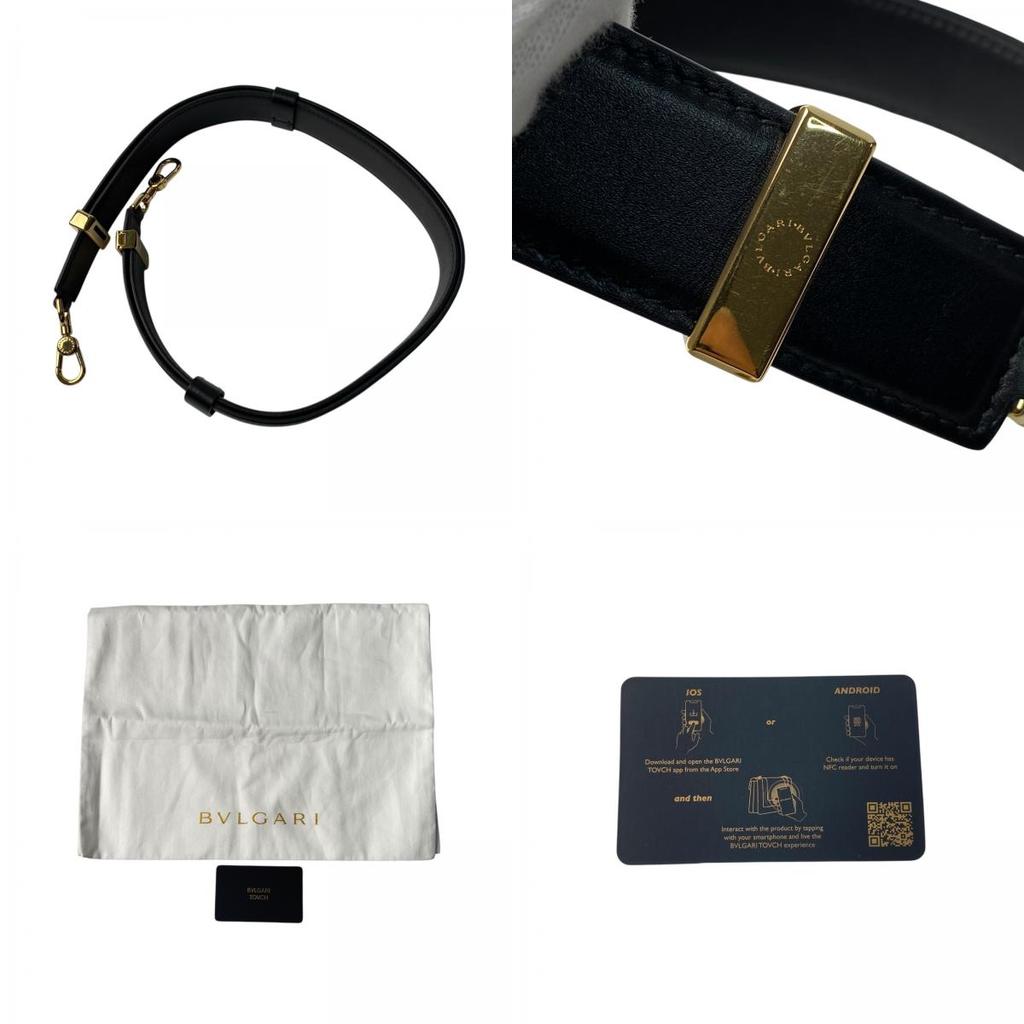 Gebrauchte BVLGARI Umhängetasche schwarzes Leder Damen