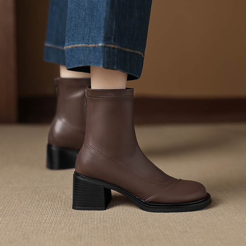 Krazing Pot Microfiber Winter Round Toe Modern Platform Size 33 Boots Size 43 Office Lady Women Fashion Ankle Boots