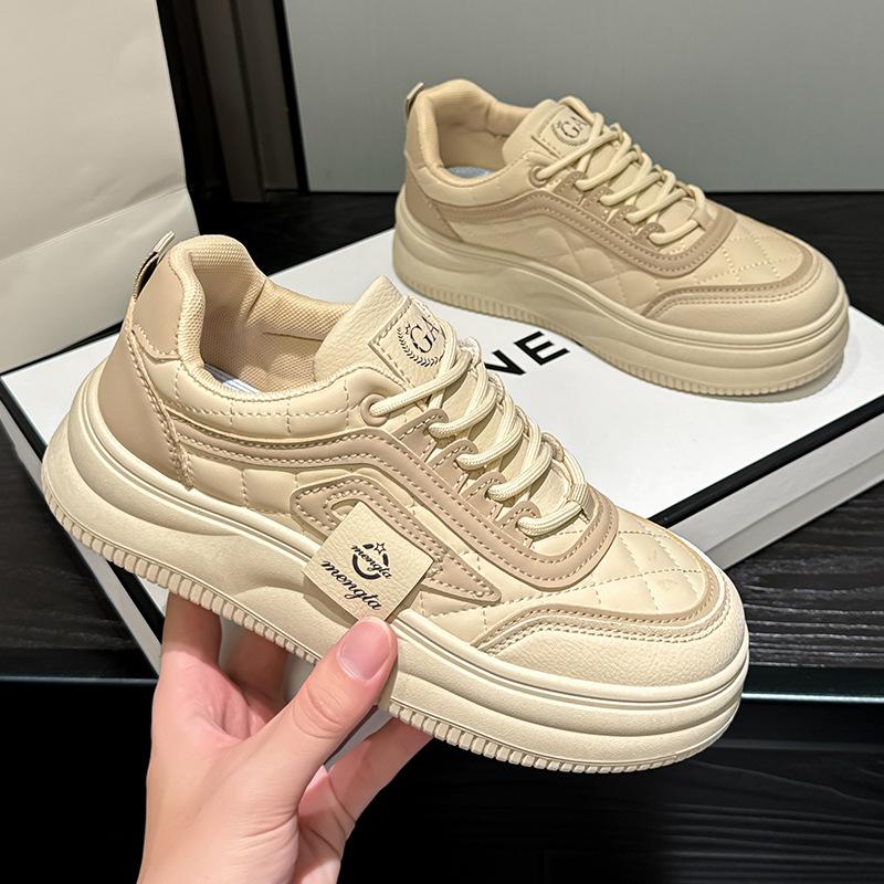 Spring and Autumn New Sports and Leisure Ins Platform Leather Single Shoes Board Shoes