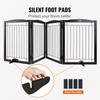 Free Standing Dog Gate 32x96.5 Inch Freestanding Pet Gate Foldable Brown
