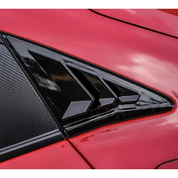 For Honda Civic Type R Hatchback   ABS Rear Quarter Panel Window Side Louver Black Carbon Fiber Color Vent Sticker Cover
