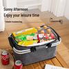 Isolierter Oxford-Stoff Faltbarer Picknickkorb mit Rädern, Multifunktionale Outdoor-Eiskühltasche & Verdickte Aluminiumfolienauskleidung