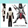 Luxe Halloween Ninja Kostuum Voor Kinderen Complete Set Met Hoofddeksel Jumpsuit Beenwarmers Borstplaat En Vest Ninja Kostuum)