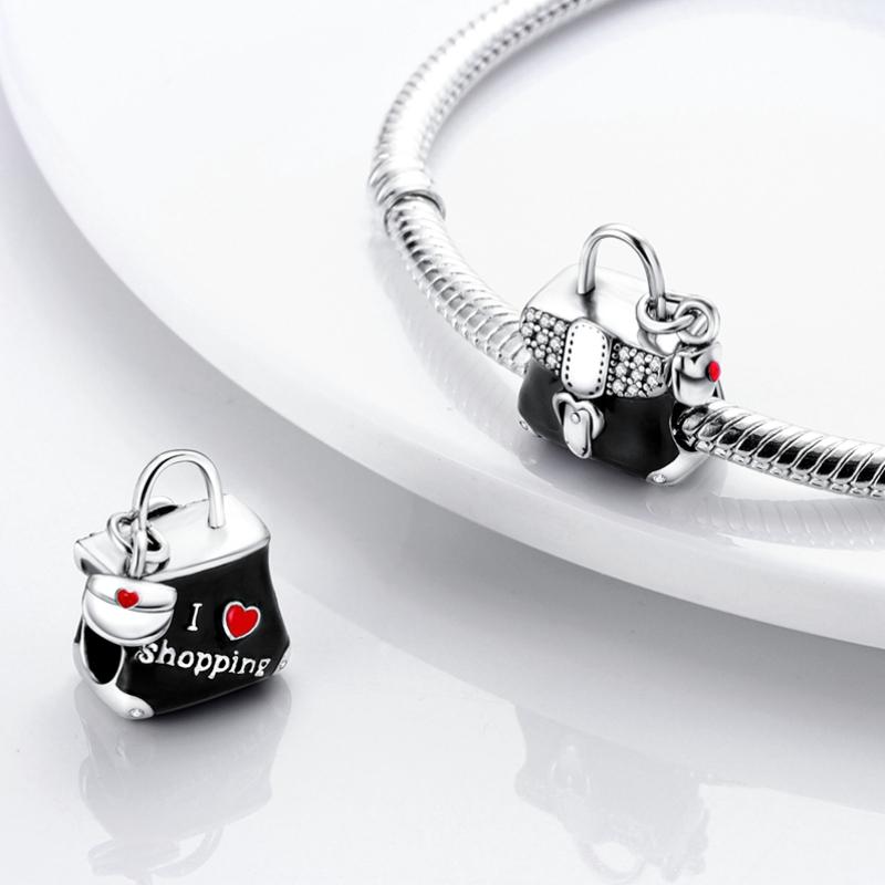 Real Copper Cool Black Series Charm Fit Original Pandora Bracelet Bangle Diy Jewelry Making Gift