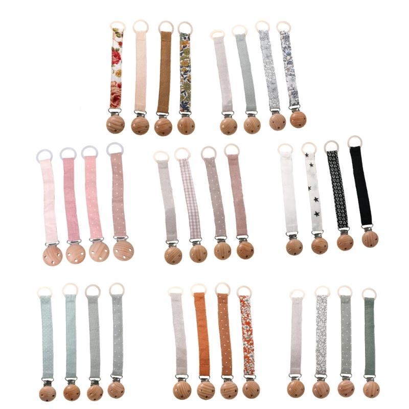 4Pcs Pacifier Clip Chain for Baby Infants Soothing Toy Lanyard Strap Dummy Holder Rope Prevent Loss and Contamination
