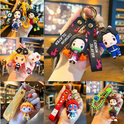 Anime Demon Slayer Kamado Tanjiro Blade Bracelet Keychain Car Cute Backpack Pendant Jewelry Bag Accessory Carry Mini Lightweight Portable