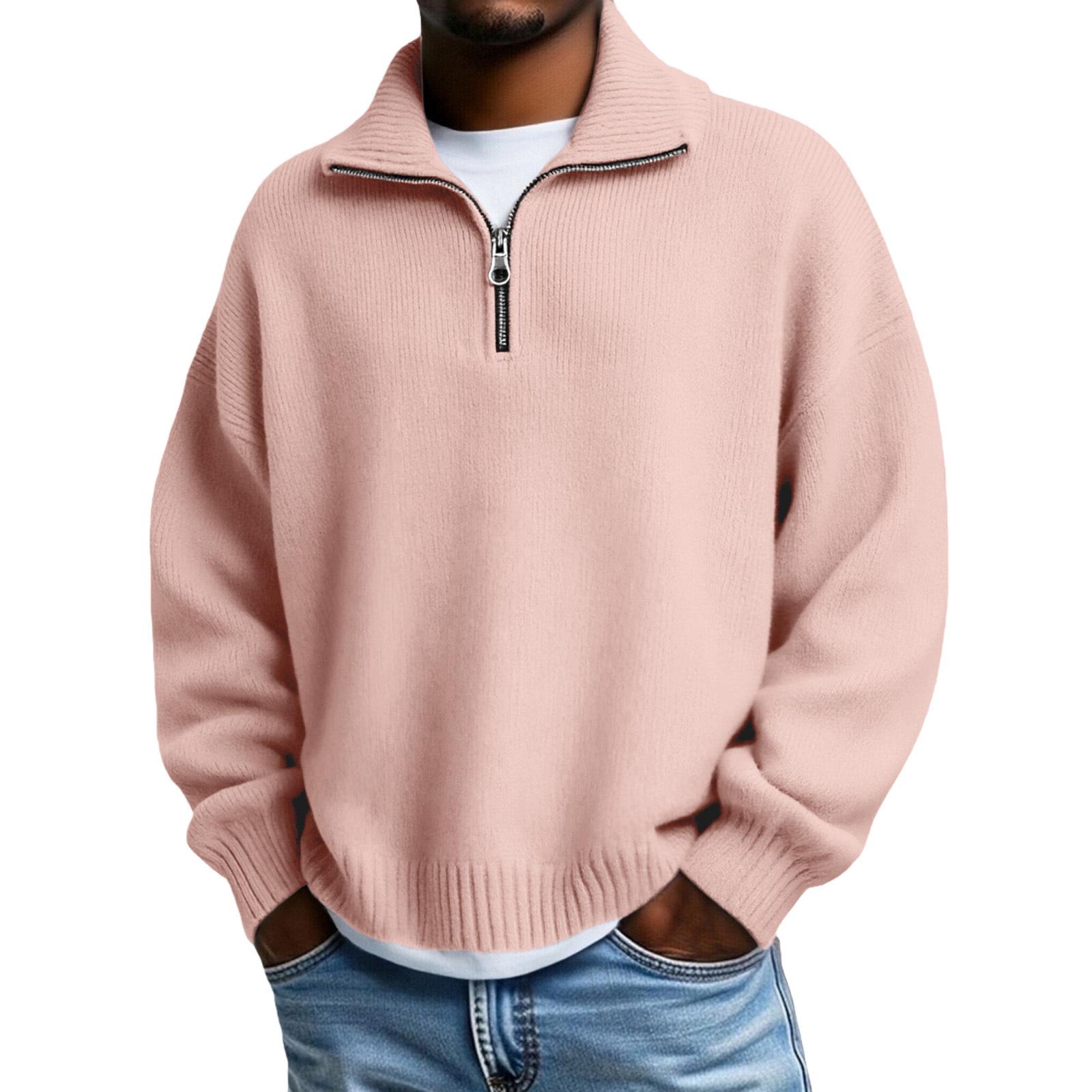 2025 Autumn/Winter European & American Slim-Fit Half-Zip Knit Sweater M