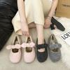 2025 Autumn and Winter Bow Wool Shoes Single Shoes Women's Outer Wear Daily Lamb Wool Cotton Shoes Velvet Low-top Cotton Shoes