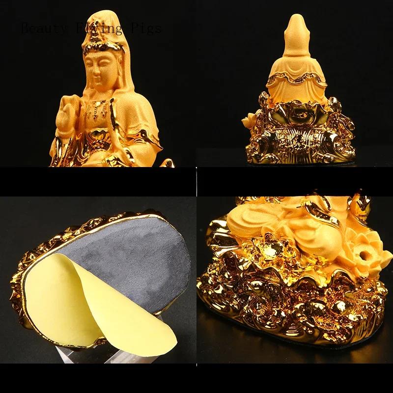 1 buc rășină șezând lotus Guanyin ornament chinezesc Feng Shui budist living room intrare decorare mașină montat mic ornament