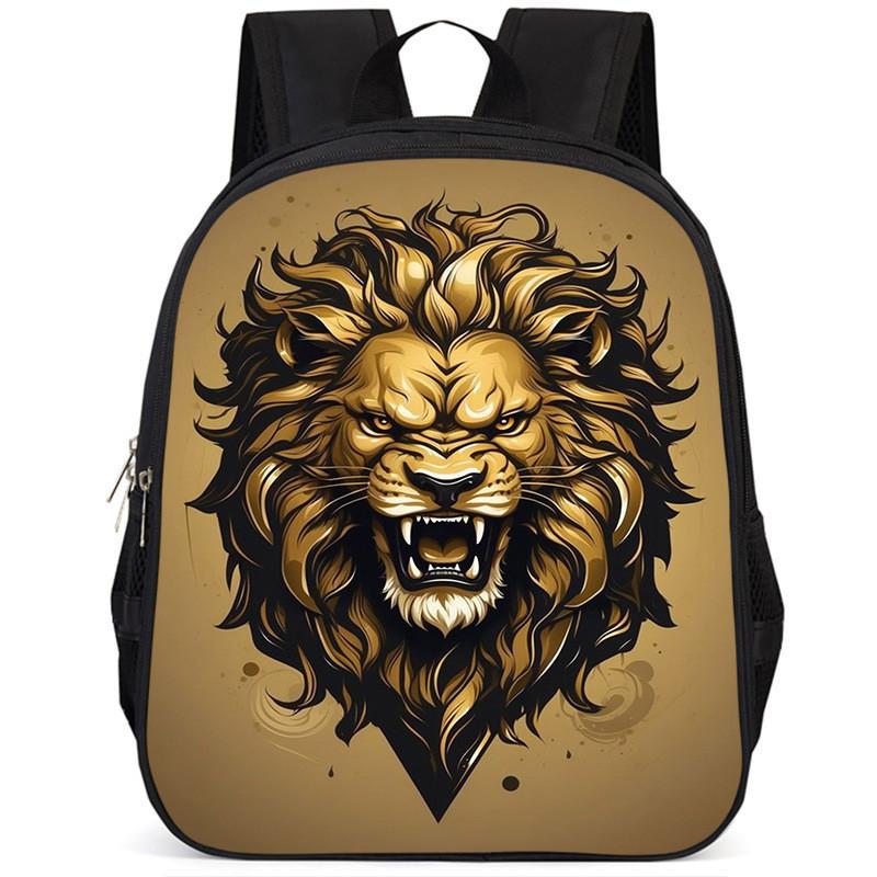 Großes Fassungsvermögen Löwe 15-Zoll Oxford-Stoff Schulrucksack für Kinder Leicht und Ergonomisch