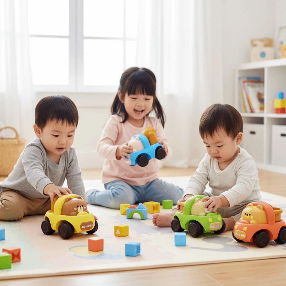 Soft Rubber Engineering Car Toy High Quality Inertia Toy Car Animal Modeling Toy Car Kids Gift